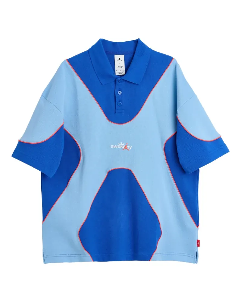 Jordan x Awake NY Poloshirt in Colour-Block-Optik - Blau Blau