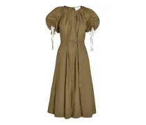 Gerafftes Midikleid mit Schnallendetail - Grün