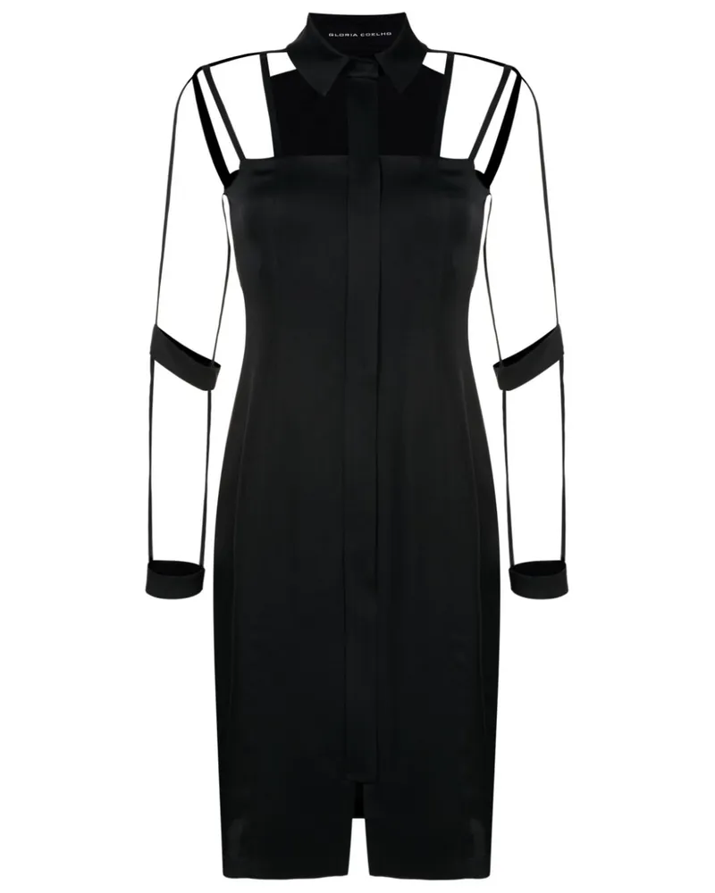 Gloria Coelho Optical Illusion Hemdkleid - Schwarz Schwarz