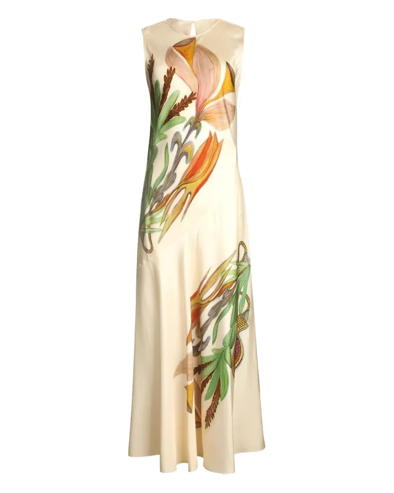 Ulla Johnson Gaea Midikleid mit Blumen - Nude Nude