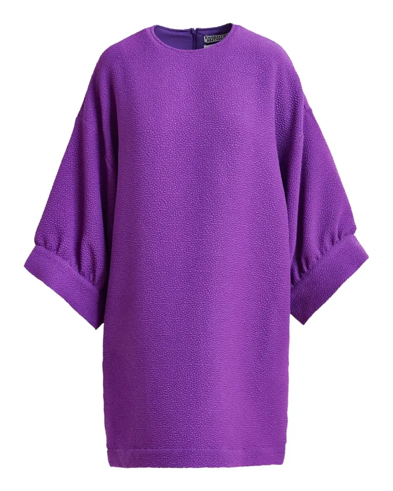 Essentiel Strukturiertes Midikleid mit rundem Ausschnitt - Violett Violett