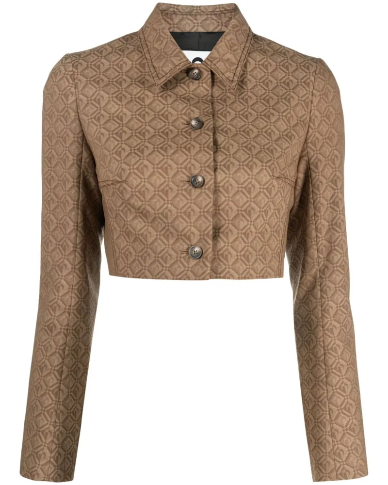 Marine Serre Cropped-Jacke aus Moon Diamant-Jacquard - Braun Braun