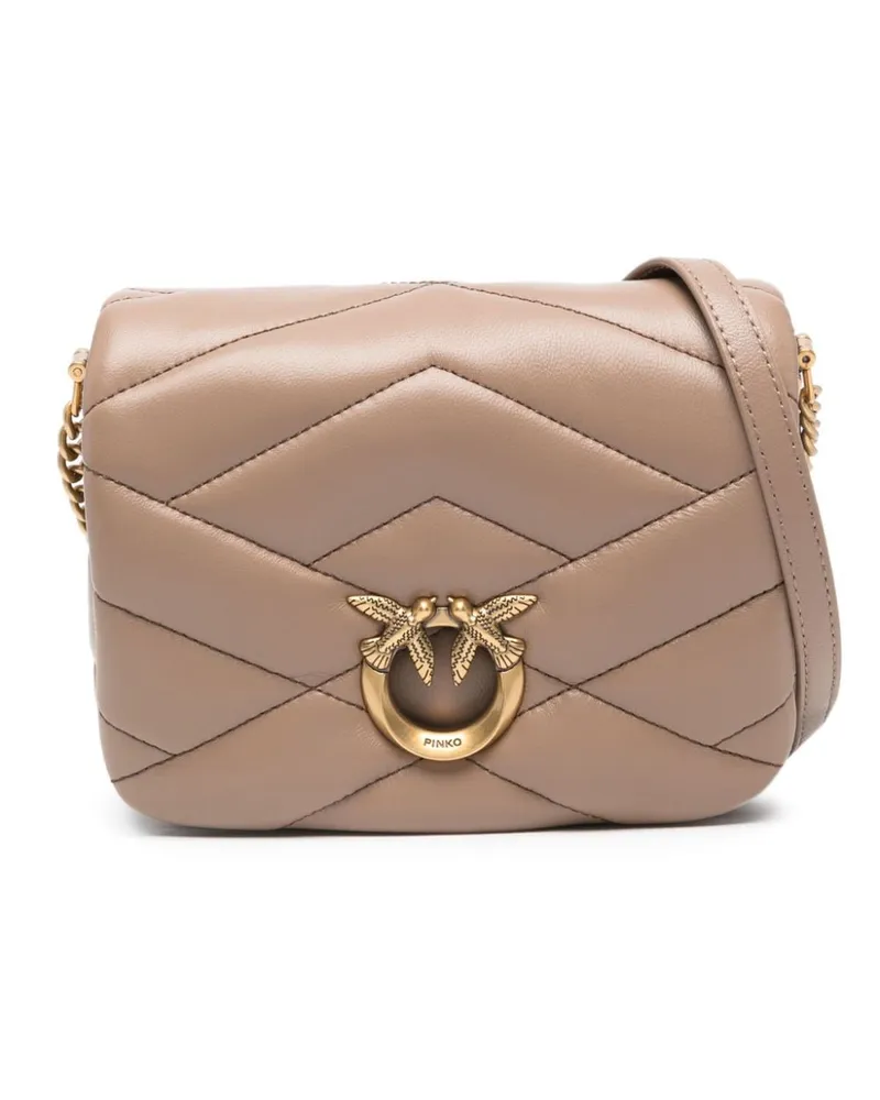 Pinko Gesteppte Love Schultertasche - Nude Nude