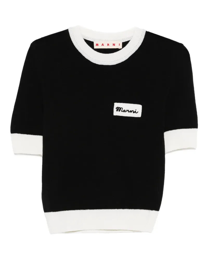 Marni T-Shirt mit Logo - Schwarz Schwarz