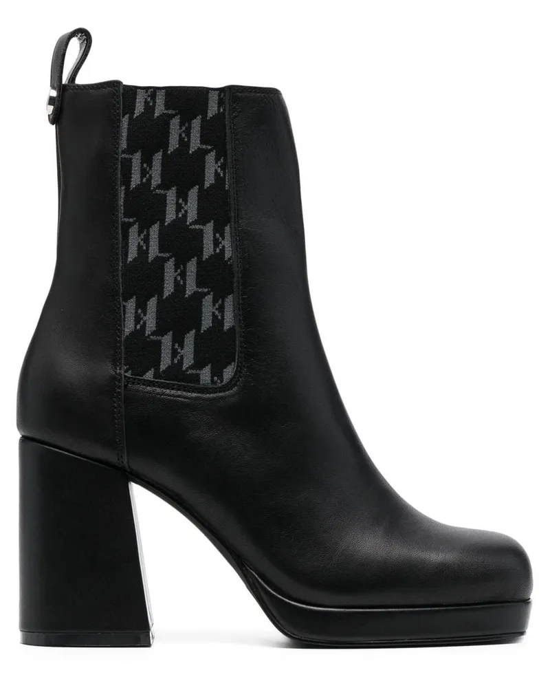 Karl Lagerfeld Chelsea-Boots mit Monogramm 100mm - Schwarz Schwarz