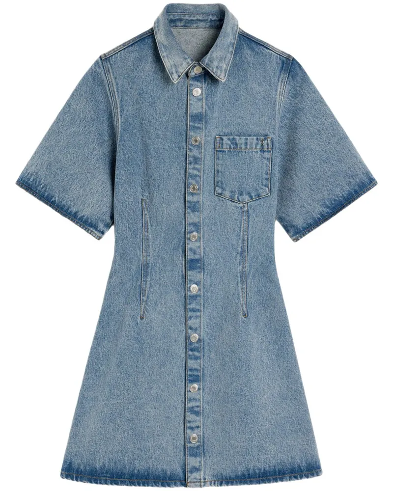 AMI Paris Hemdkleid mit kurzen Ärmeln - Blau Blau