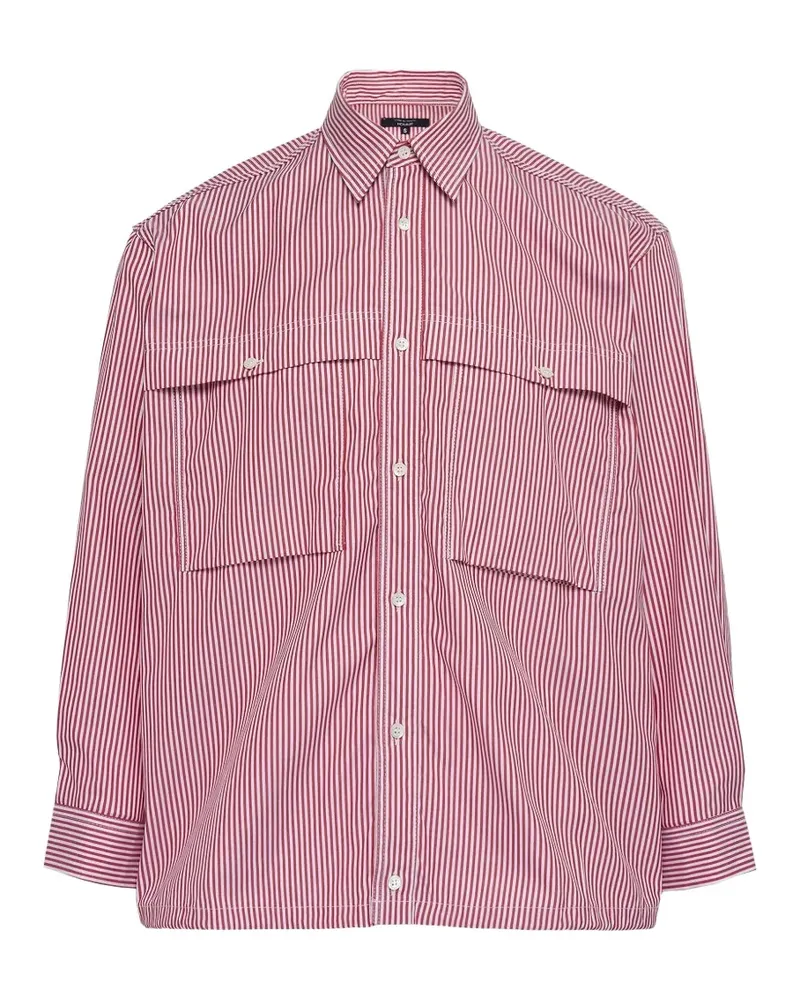Comme des Garçons Gestreiftes Hemd mit Brusttasche - Rot Rot