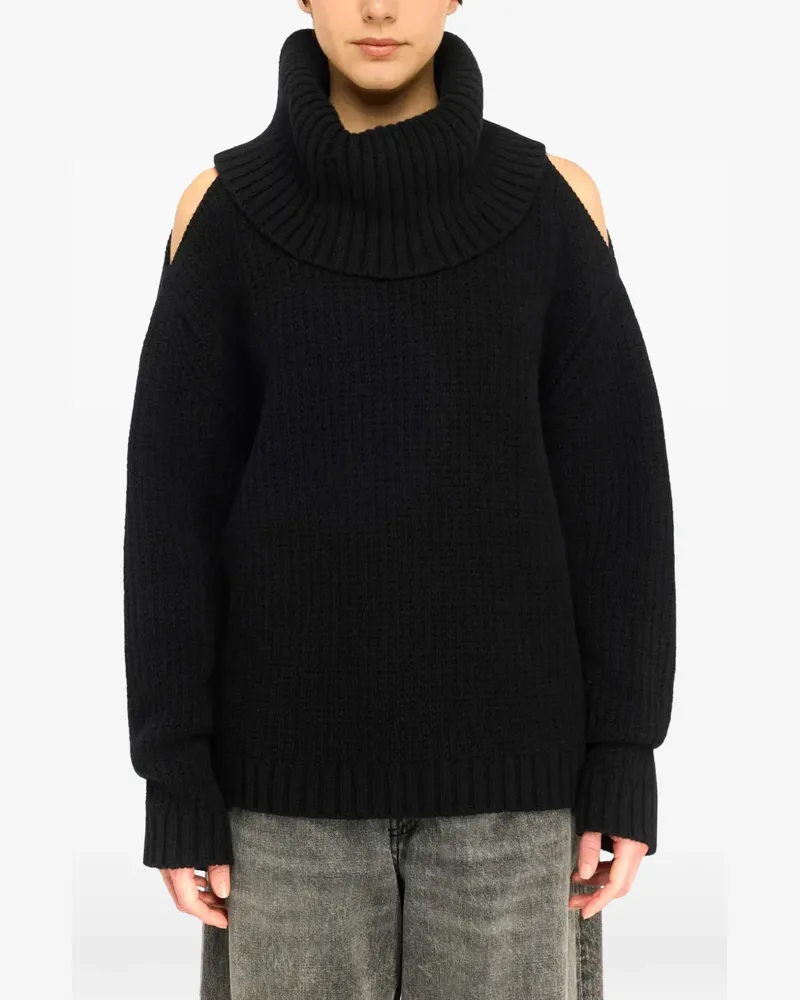 Semicouture Totty cold-shoulder roll-neck sweater - Schwarz Schwarz