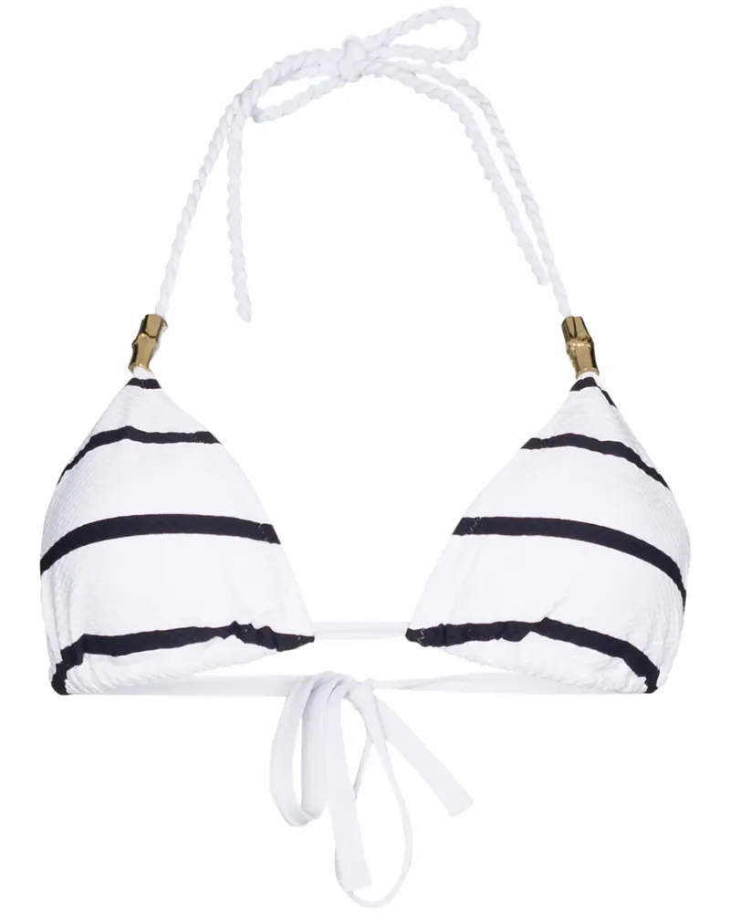 Heidi Klein Gestreiftes 'Core' Bikinioberteil - Weiß Weiß