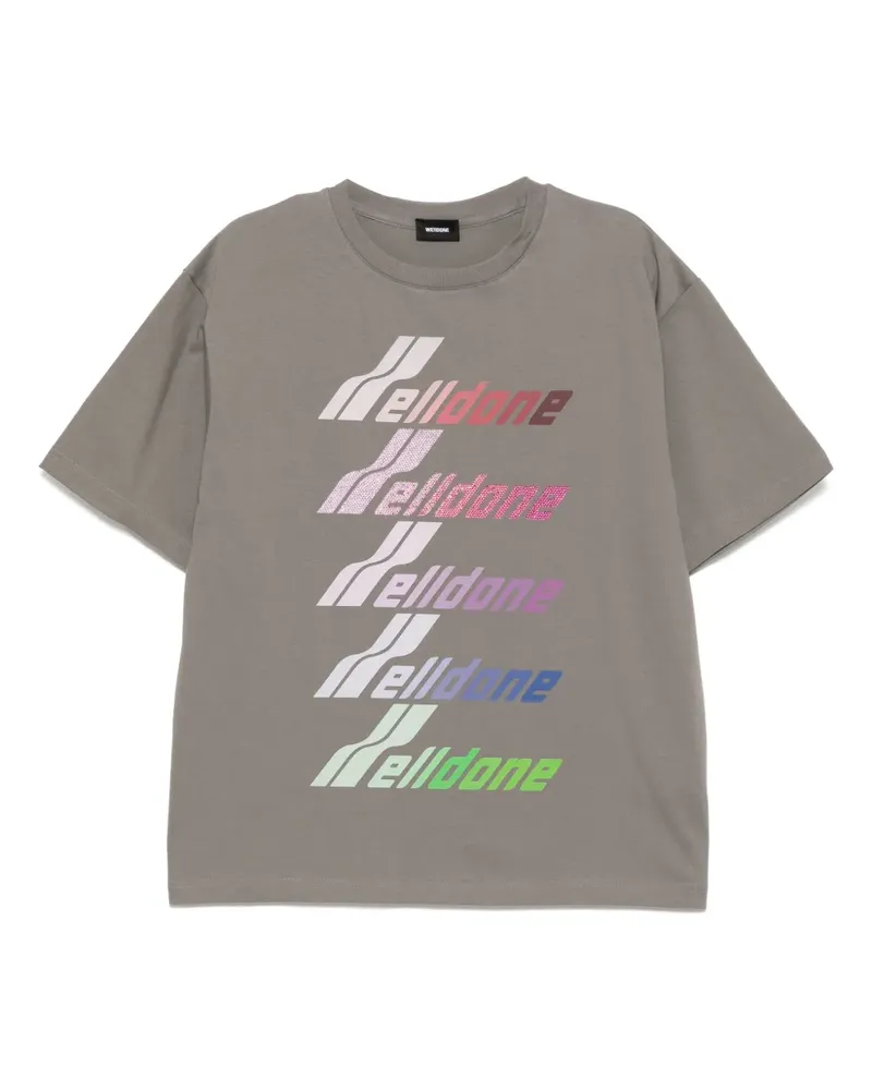WE 11 DONE T-Shirt mit Logo-Print - Grau Grau