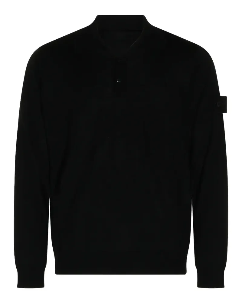 Stone Island logo-patch polo shirt - Schwarz Schwarz