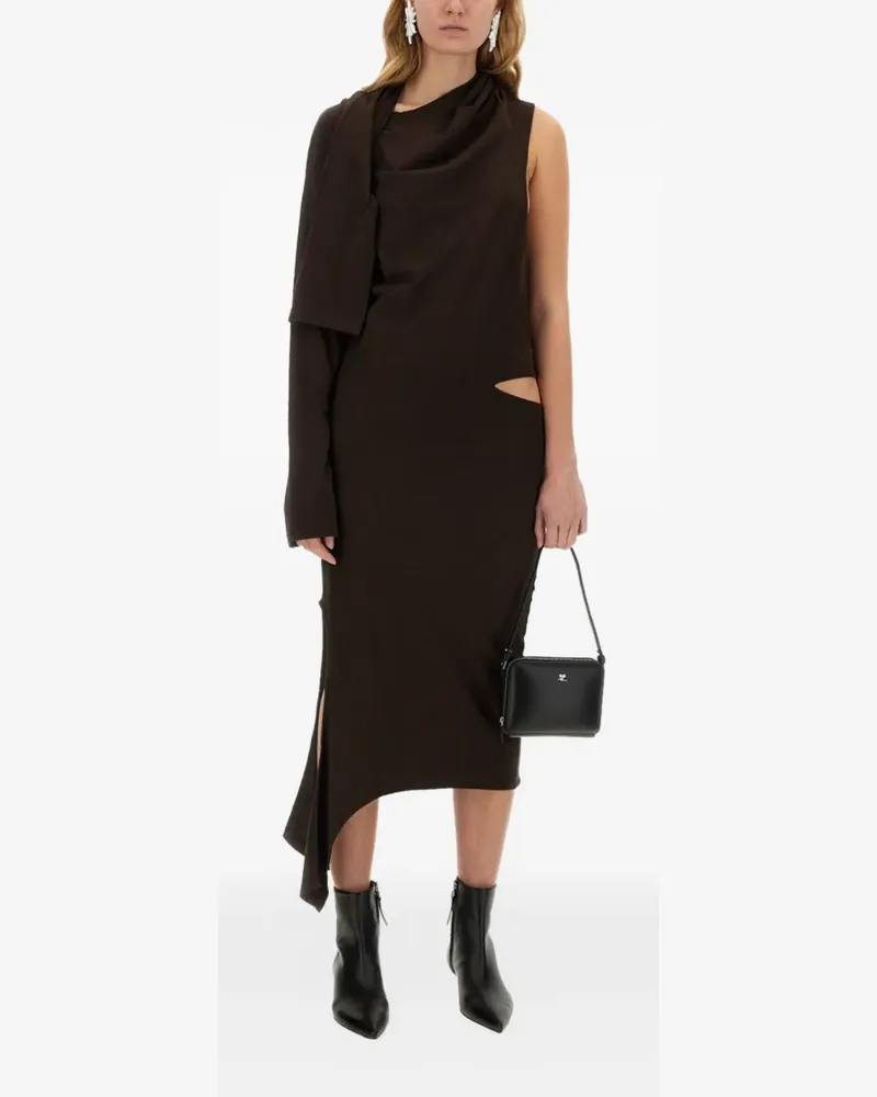 Courrèges asymmetric cut-out midi dress - Braun Braun