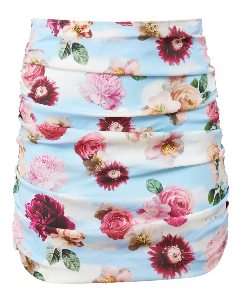 Fleur Du Mal Rock mit Blumen-Print - Blau Blau