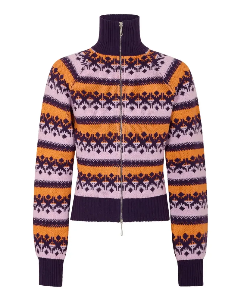 Paco Rabanne cardigan in pink vintage jacquard wool - Orange Orange