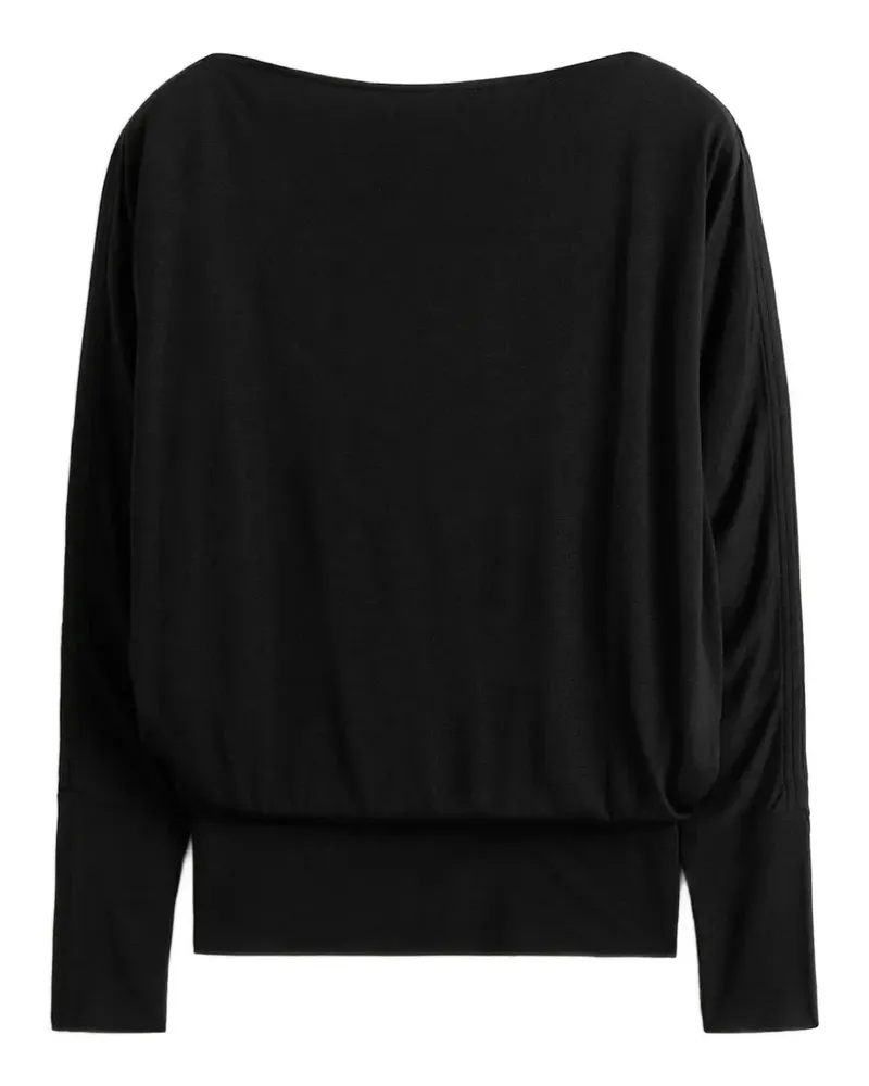 Totême boat neck long sleeve top - Schwarz Schwarz