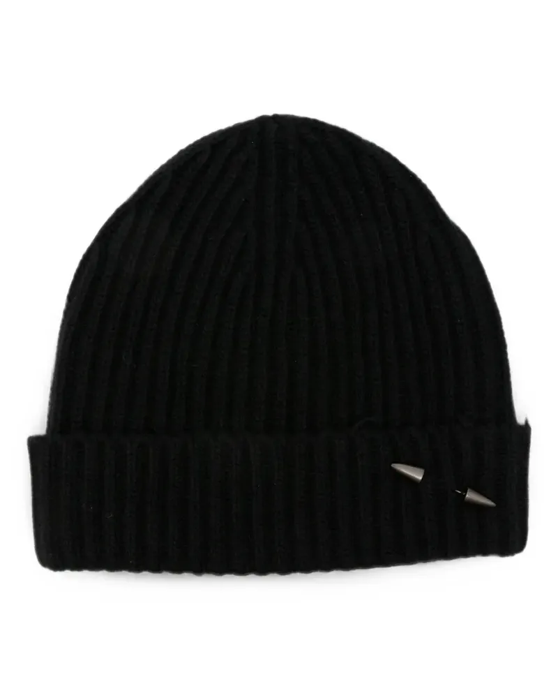Isabel Benenato ribbed-knit spike-detail beanie hat - Schwarz Schwarz