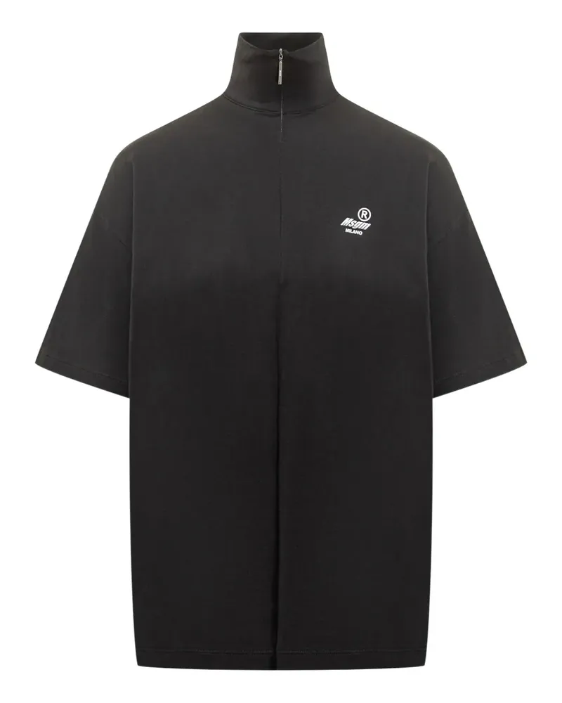 MSGM half-zip T-shirt - Schwarz Schwarz