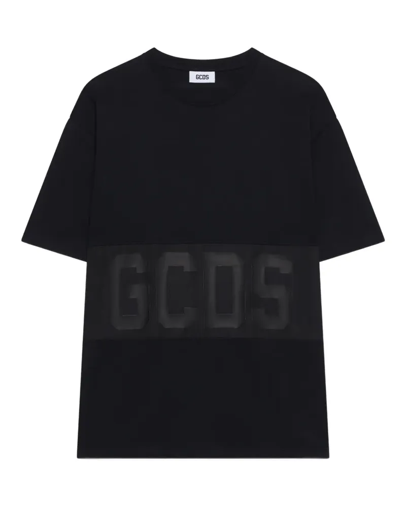 GCDS T-Shirt mit Logo-Streifen - Schwarz Schwarz
