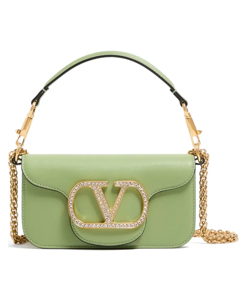 Valentino Garavani Kleine Locò Schultertasche mit Juwelen-Logo - Grün Grün