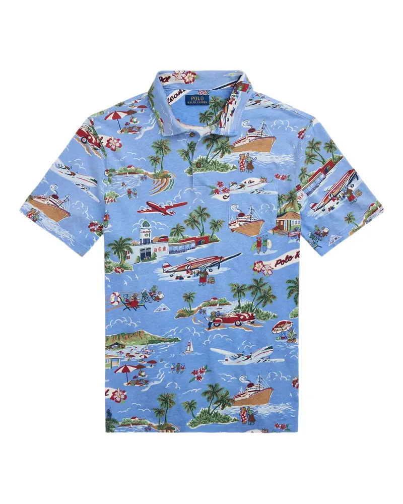 Ralph Lauren Poloshirt mit Polo Bear - Blau Blau