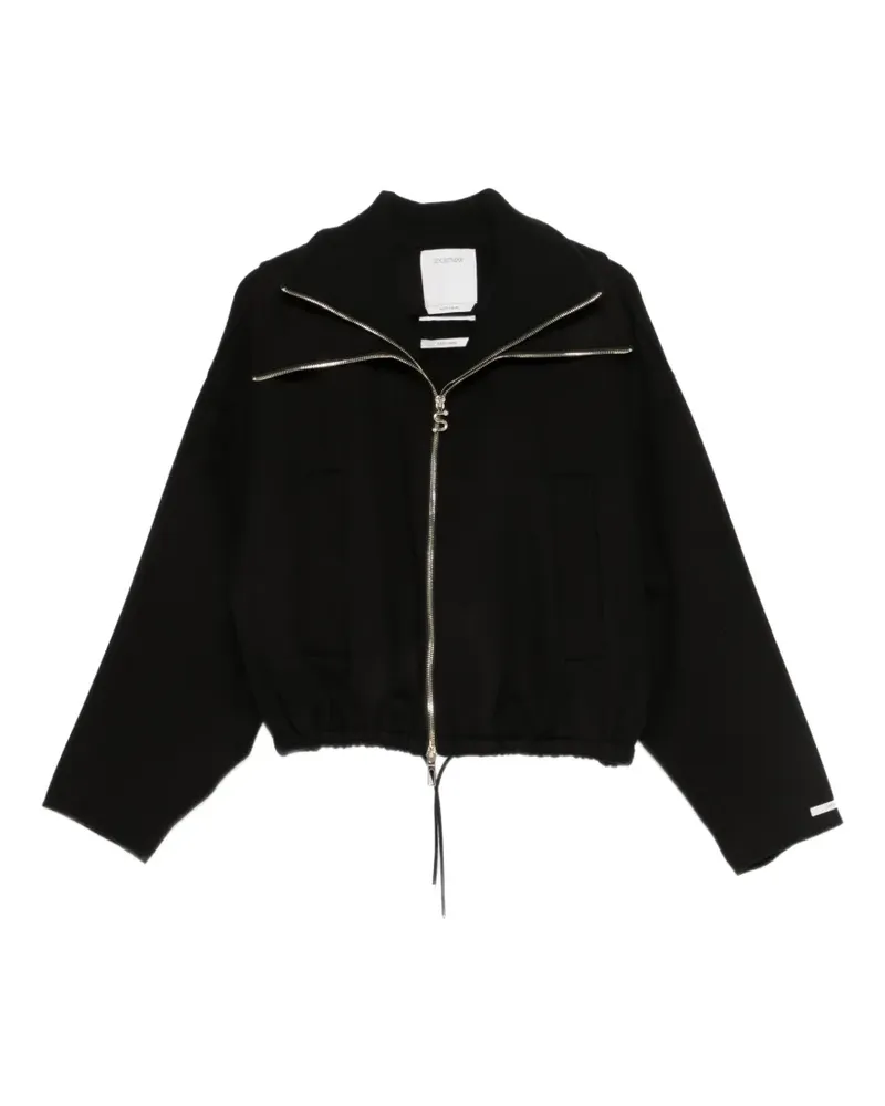 SPORTMAX Sweatshirt mit Reißverschluss - Schwarz Schwarz