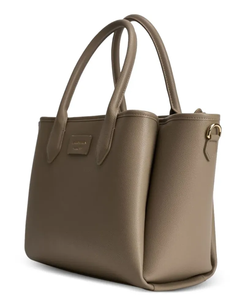 Emporio Armani medium top-handle leather tote bag - Nude Nude