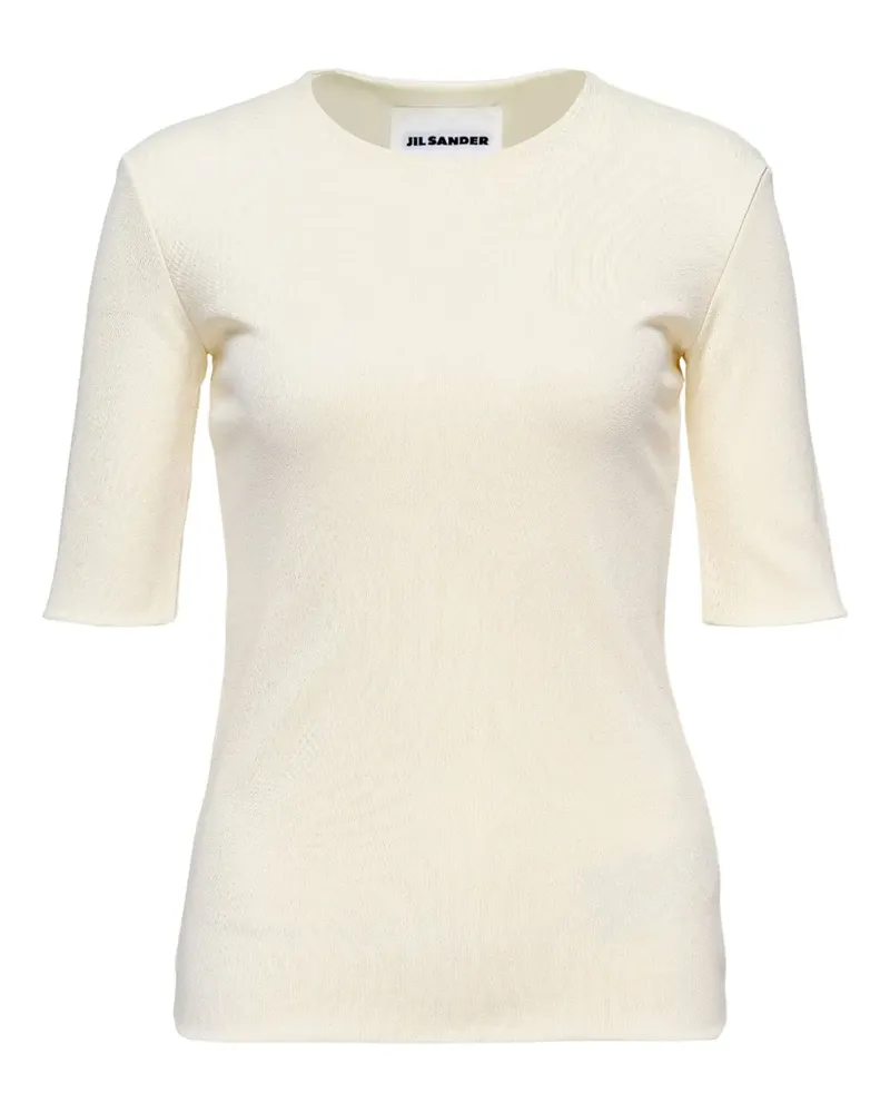 Jil Sander Geripptes T-Shirt - Weiß Weiß