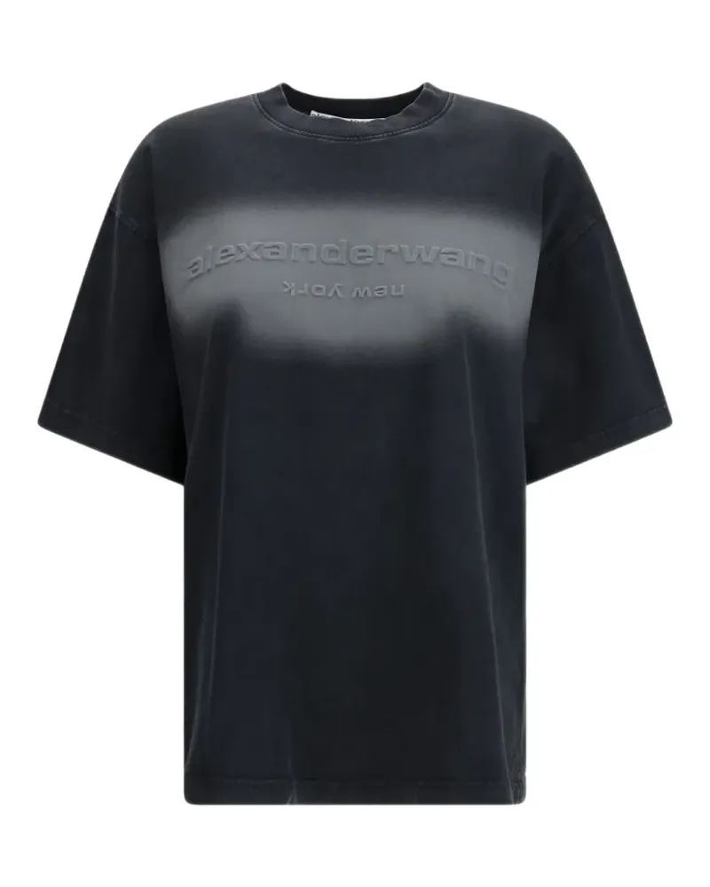 Alexander Wang Reflective Halo T-Shirt mit Logo - Schwarz Schwarz