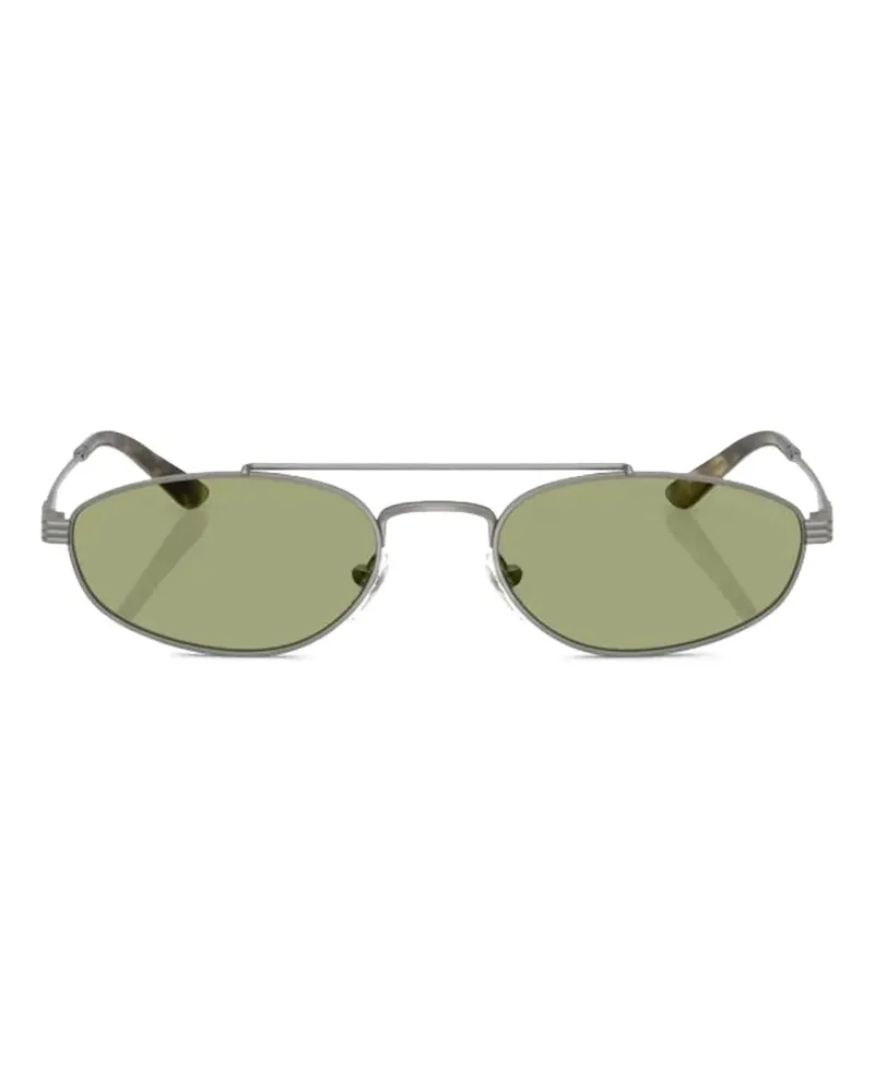 Emporio Armani Sonnenbrille mit ovalem Gestell - Silber Silber