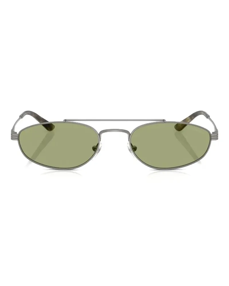 Emporio Armani Sonnenbrille mit ovalem Gestell - Silber Silber