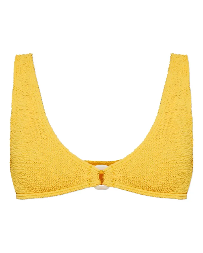 bond-eye Ring Scout crinkle-effect bikini top - Gelb Gelb