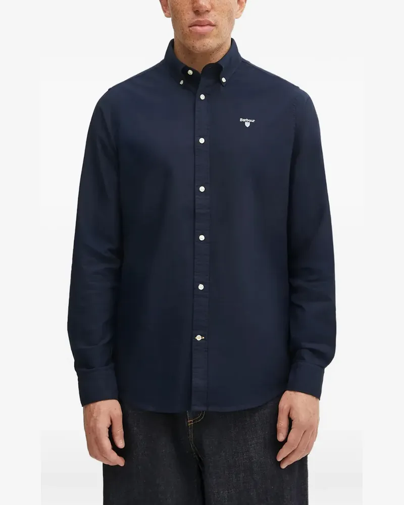 Barbour Oxford logo-embroidered long-sleeve shirt - Blau Blau