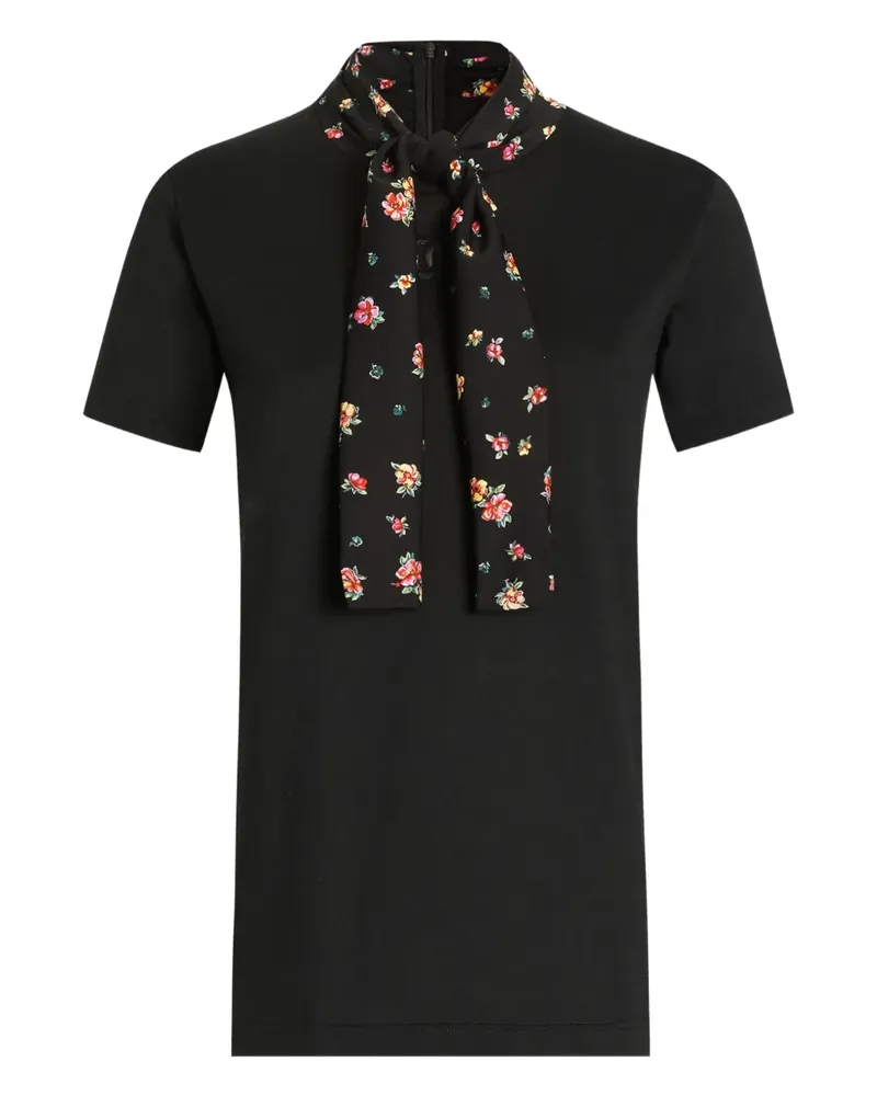 Dolce & Gabbana T-Shirt mit Schal - Schwarz Schwarz