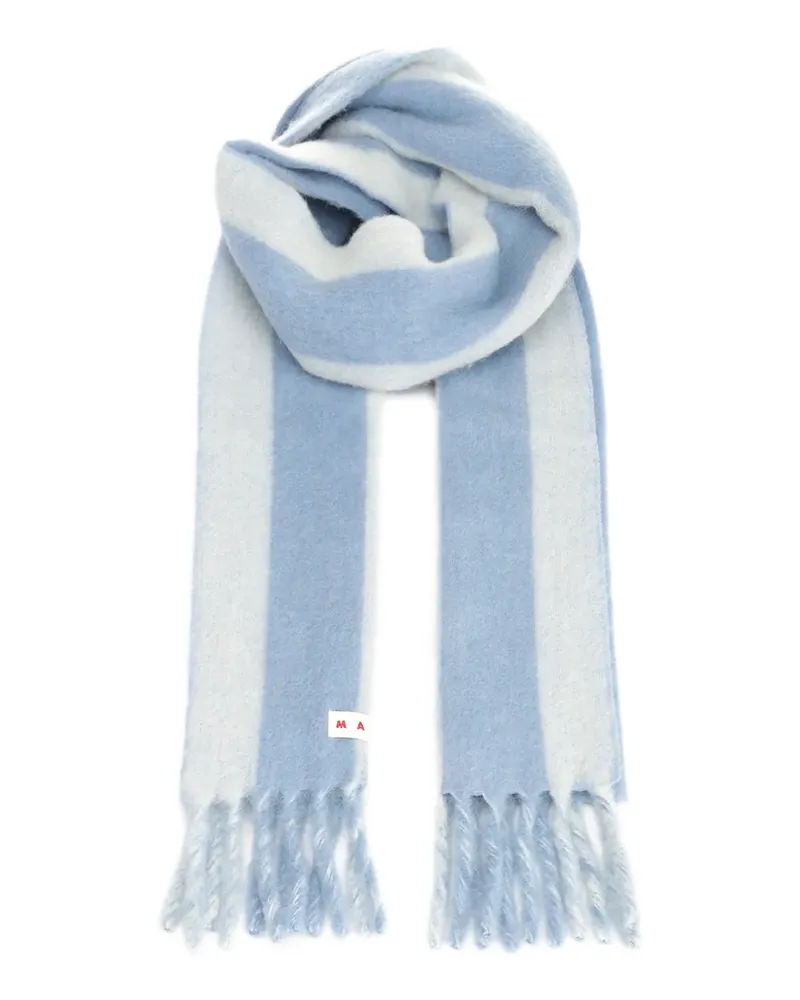 Marni Gestrickter Schal mit Streifen - Blau Blau