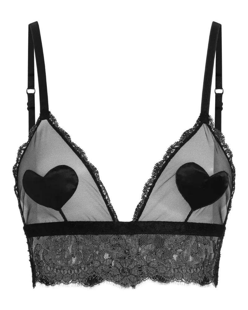 Dolce & Gabbana Heart BH mit Spitzenbesatz - Schwarz Schwarz