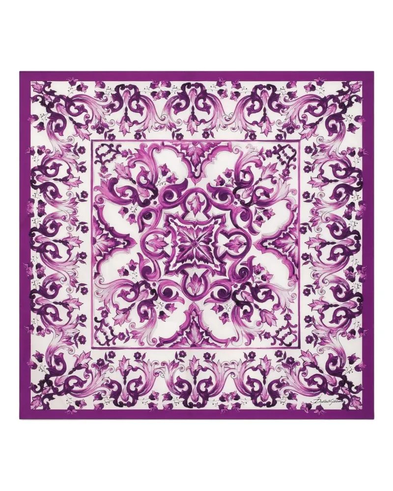 Dolce & Gabbana Schal mit Majolica-Print - Violett Violett