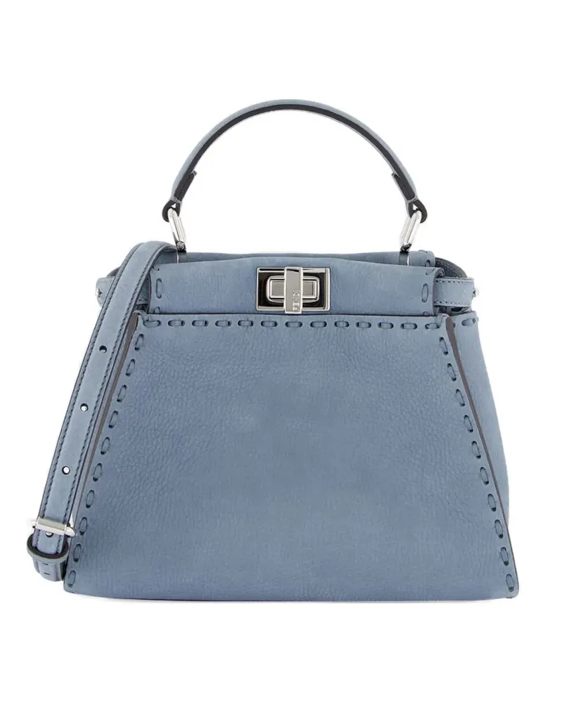 Fendi mini Selleria Peekaboo leather shoulder bag - Blau Blau