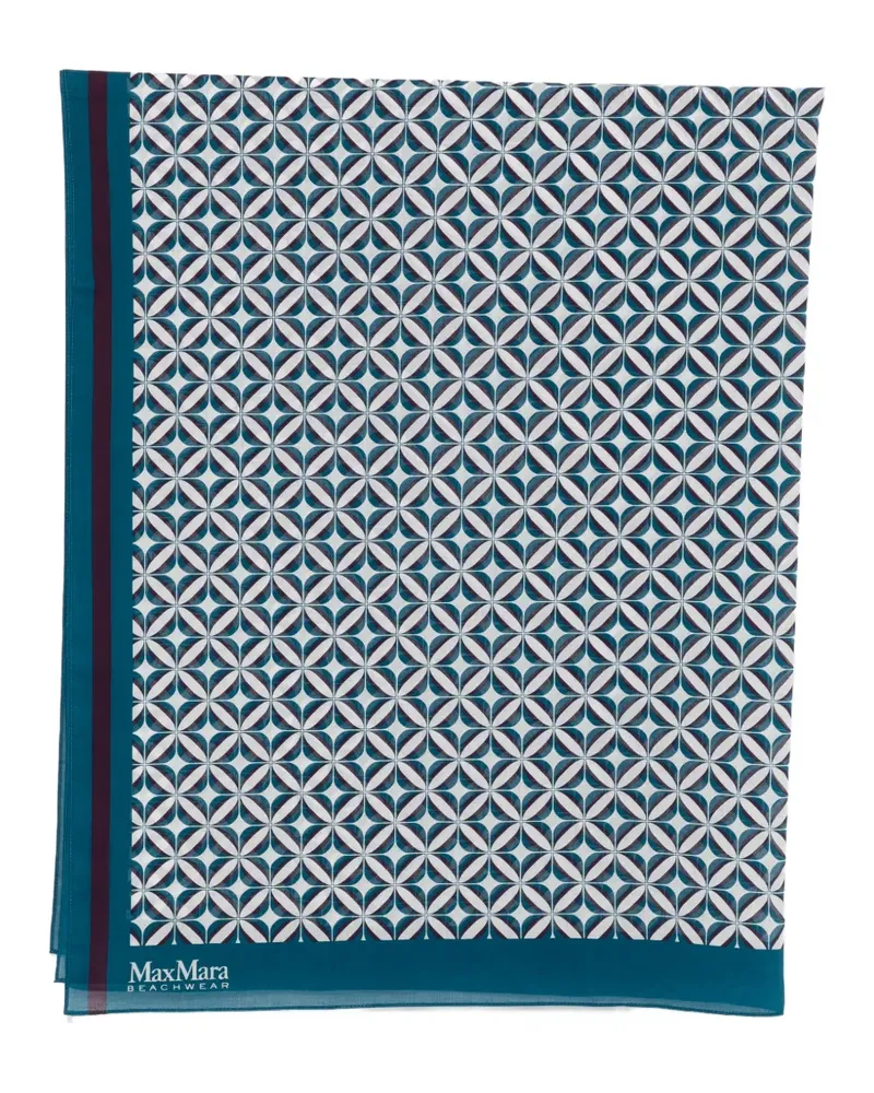 Max Mara Elfi geometric-print pareo - Blau Blau