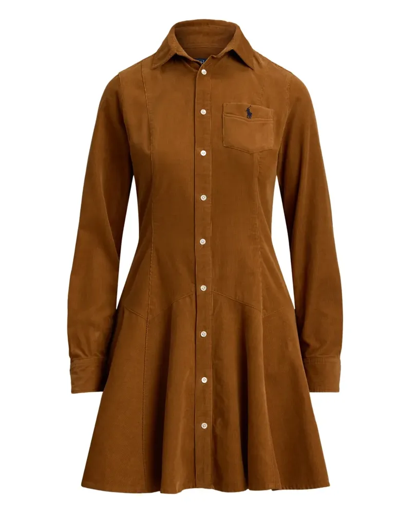 Ralph Lauren Hemdkleid aus Cord mit Kragen - Braun Braun