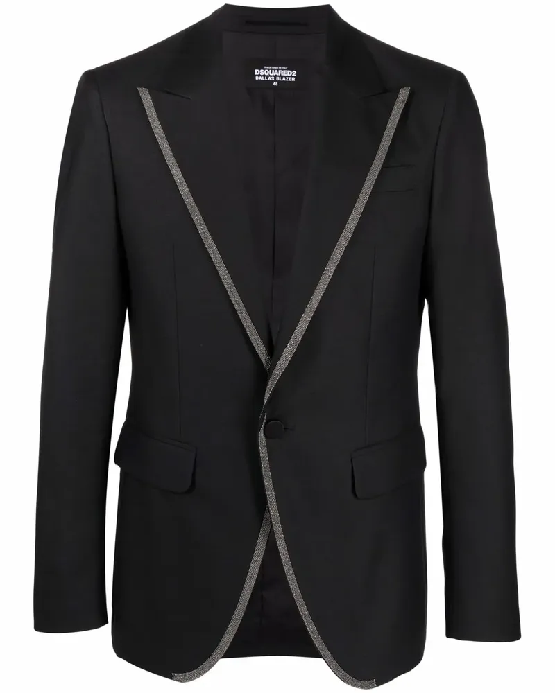 Dsquared2 Sakko mit Kontrastbesatz - Schwarz Schwarz