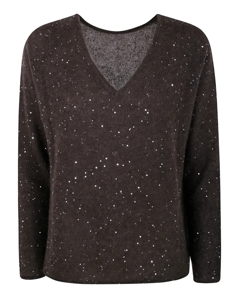 Gentry Portofino Pullover mit Pailletten - Braun Braun