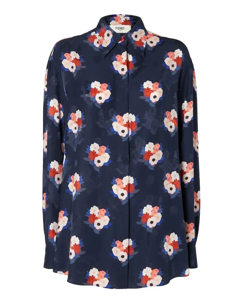 Fendi Hemd mit Blumenprint - Blau Blau