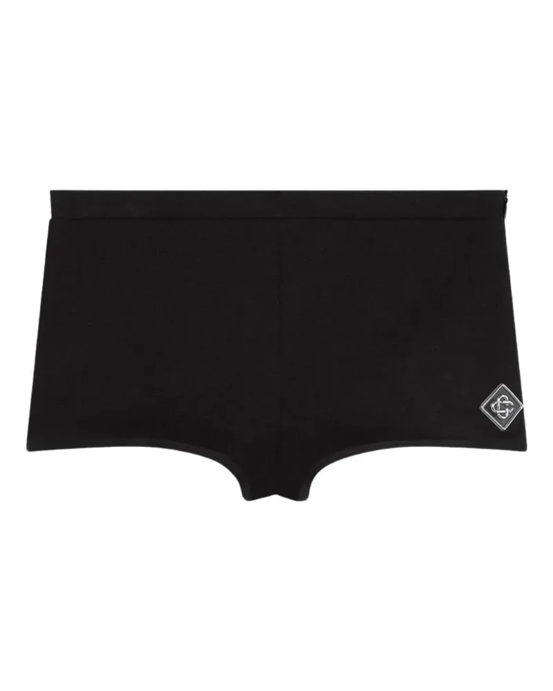 Casablanca Paris logo-plaque belted shorts - Schwarz Schwarz