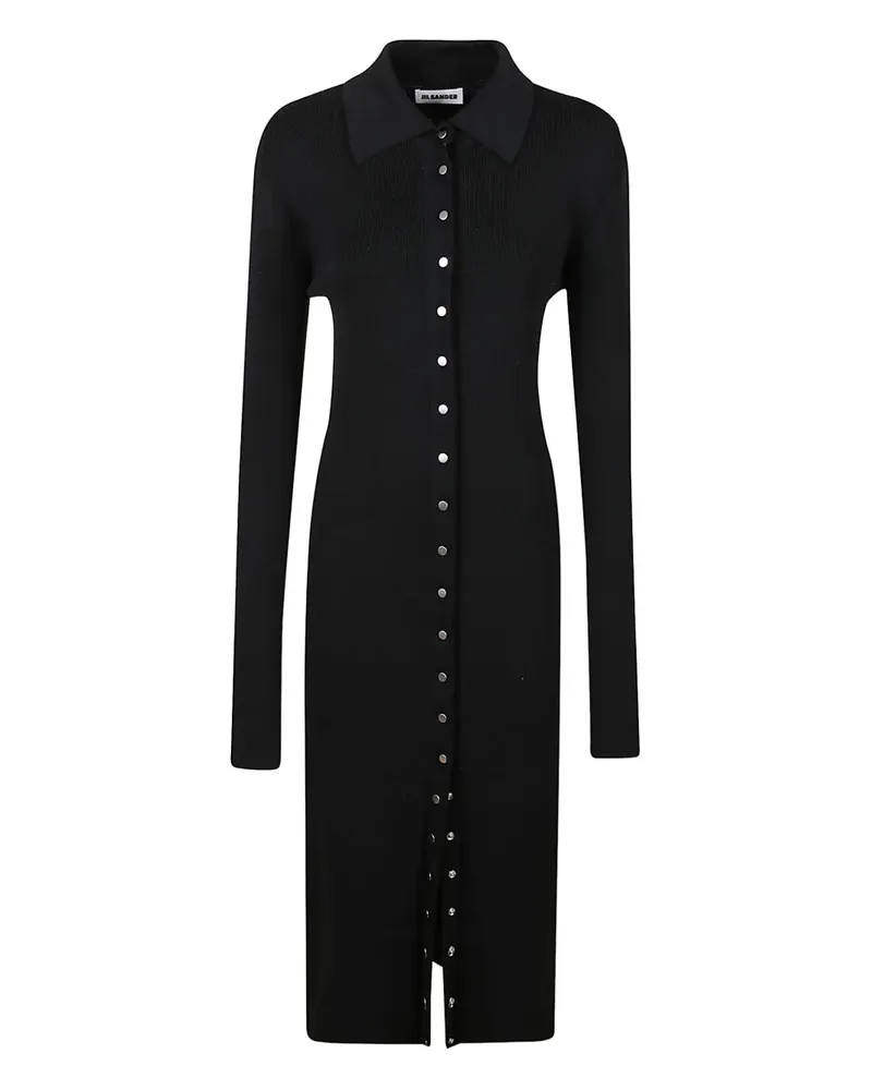 Jil Sander buttoned collared dresse - Schwarz Schwarz