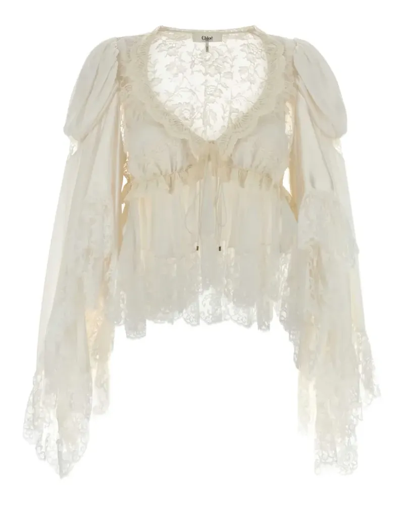 Chloé Bluse aus Satin - Weiß Weiß