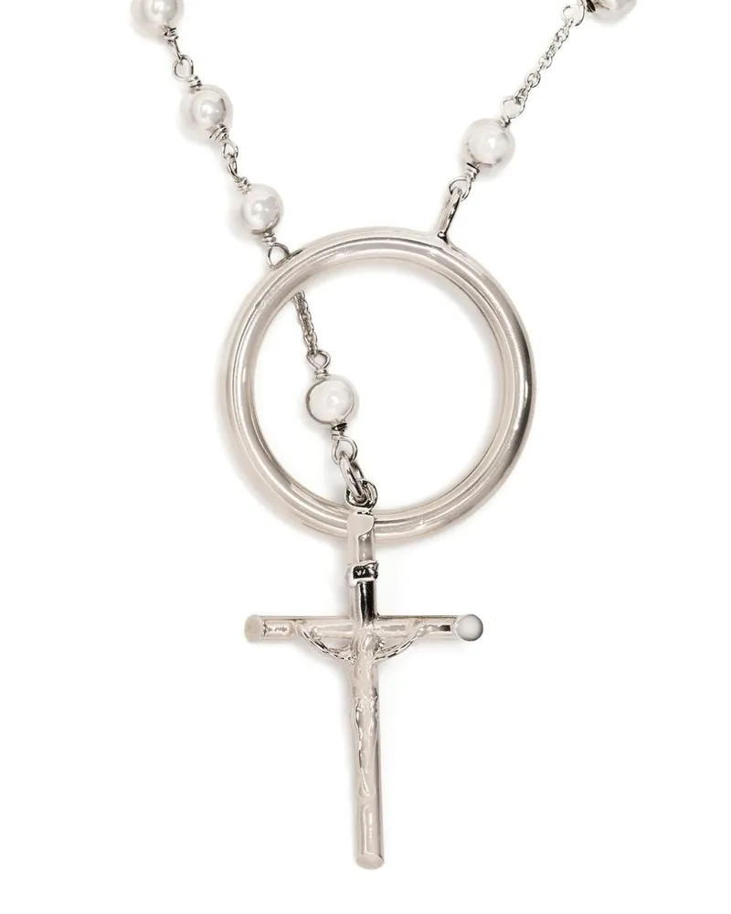 Dolce & Gabbana Halskette mit Kreuzanhänger - Silber Silber