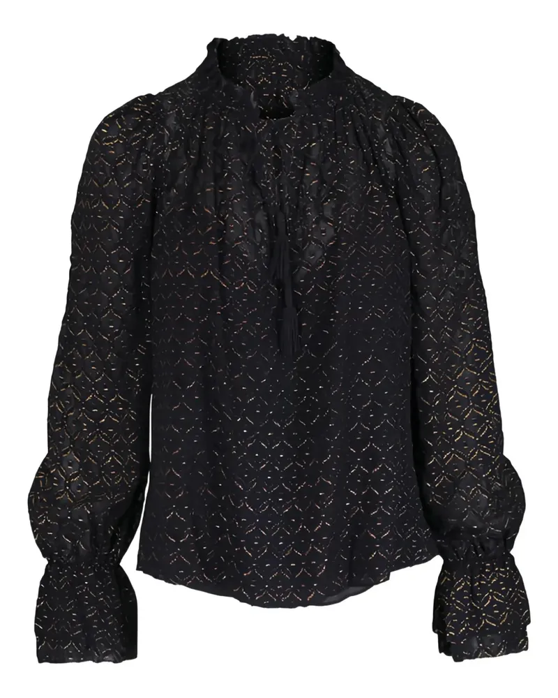 Veronica Beard Maxime Bluse mit Rüschendetail - Schwarz Schwarz