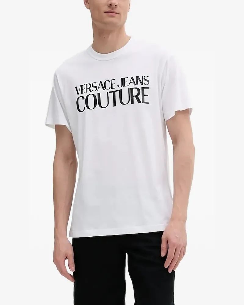 Versace Jeans T-Shirt mit Logo-Print - Weiß Weiß