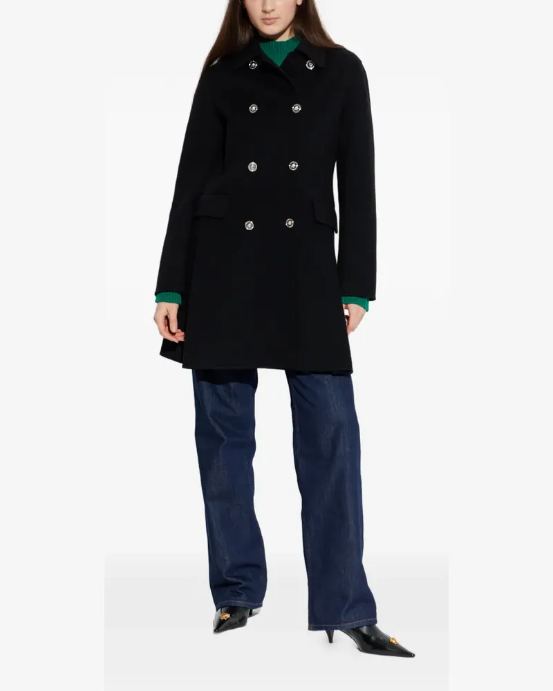 Versace Doppelreihiger Mantel - Schwarz Schwarz