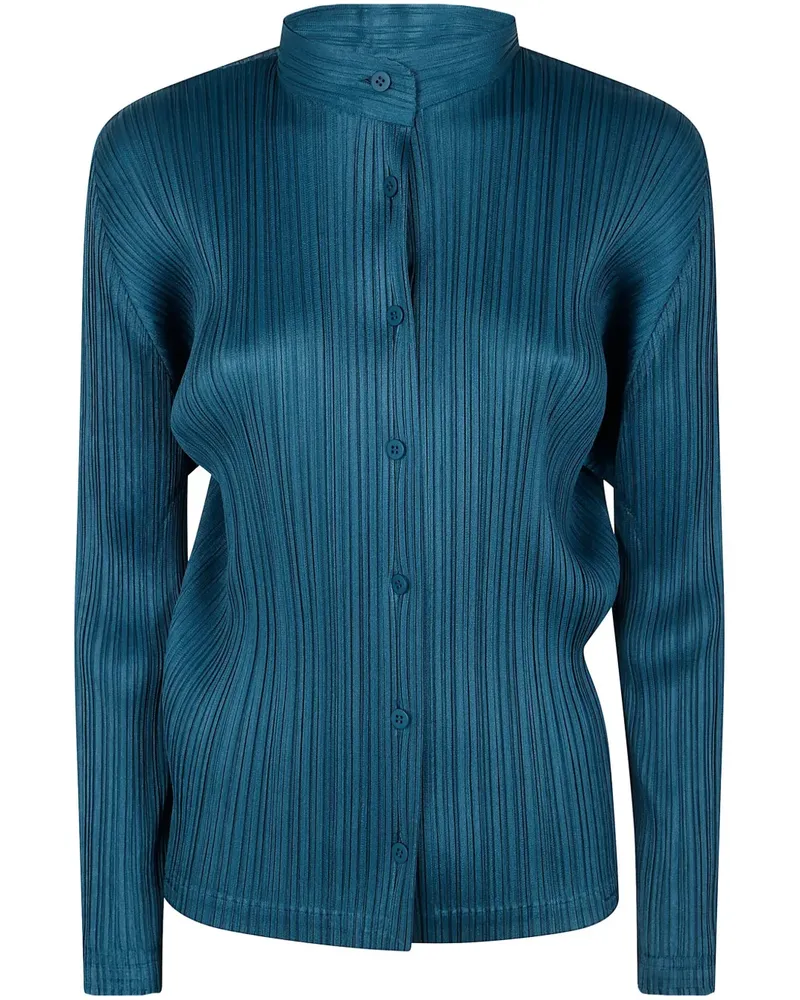 Issey Miyake Bluse mit Falten - Blau Blau